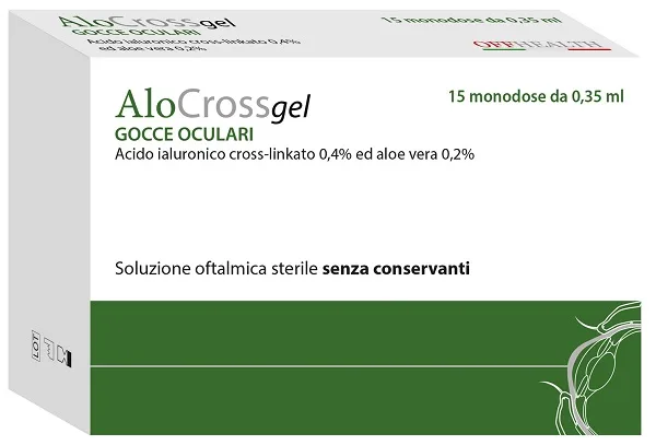 ALOCROSS SOLUZIONE OFTALMICA ACIDO IALURONICO CROSS-LINKATO 0,2% E ALOE VERA 15 MONODOSE DA 0,35 ML