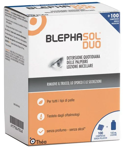 BLEPHASOL DUO SOLUZIONE MICELLARE IGIENE PALPEBRALE 100 ML + 100 GARZE