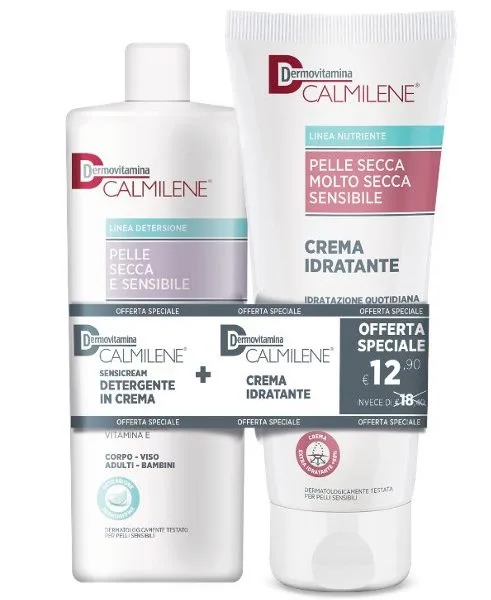 DERMOVITAMINA CALMILENE SENSICREAM DETERGENTE IN CREMA 500 ML + CREMA IDRATANTE 250 ML