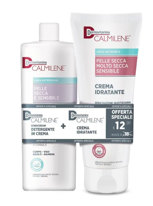 DERMOVITAMINA CALMILENE SENSICREAM DETERGENTE IN CREMA 500 ML + CREMA IDRATANTE 250 ML