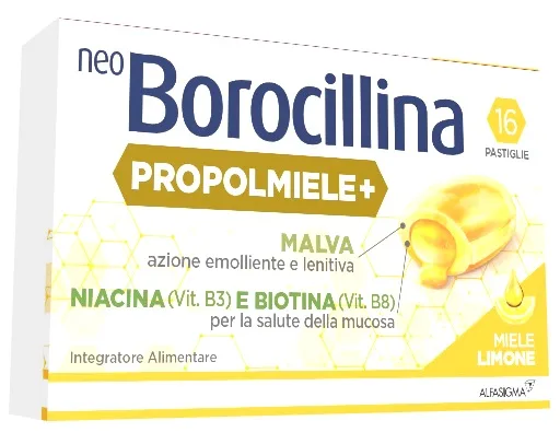 NEOBOROCILLINA PROPOLMIELE+ MIELE/LIMONE 16 PASTIGLIE DA 3,4 G