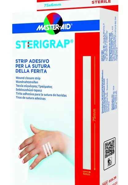 MASTER-AID STERIGRAP STRIP ADESIVO SUTURA FERITE 75X6 MM 6 PEZZI
