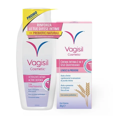 VAGISIL DUO DEFENSE CREMA INTIMA 2 IN 1 30 G + DETERGENTE INTIMO 250 ML OMAGGIO