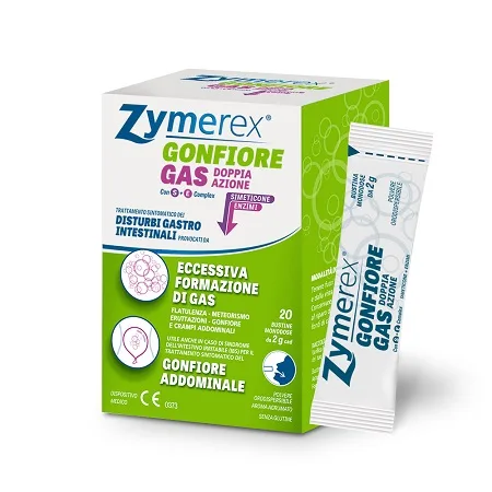 ZYMEREX GONFIORE GAS DOPPIA AZIONE CON S+E COMPLEX 20 BUSTINE MONODOSE DA 2 G