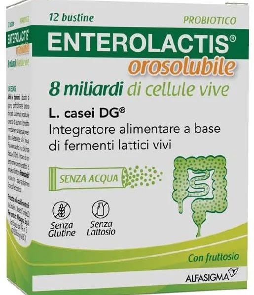 ENTEROLACTIS OROSOLUBILE 12 BUSTINE 8 MILIARDI DI CELLULE VIVE