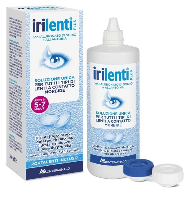SOLUZIONE UNICA PER LENTI A CONTATTO IRILENTI 360 ML + PORTALENTI