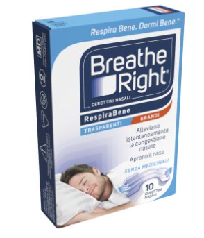CEROTTI NASALI BREATHE RIGHT TRASPARENTI 10 PEZZI