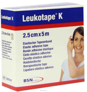 BENDA ADESIVA LEUKOTAPE K PER TAPING FISIOTERAPICO LARGHEZZA 2,5 CM LUNGHEZZA 5 M COLOR CARNE IN ROTOLO