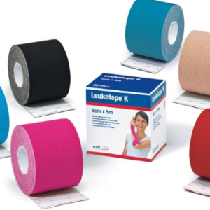 BENDA ADESIVA LEUKOTAPE K PER TAPING FISIOTERAPICO LARGHEZZA 2,5 CM LUNGHEZZA 5 M COLORE ROSA IN ROTOLO